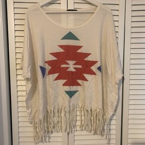 UO Aztec Fringe Oversized Tee